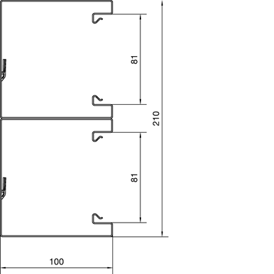 TEHALIT.BRS Base 100x210mm two-chamber galvanized steel