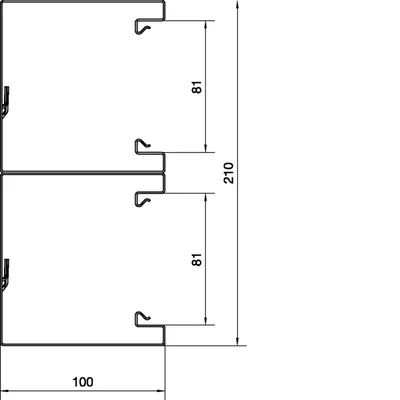 TEHALIT.BRS Base 100x210mm two-chamber galvanized steel