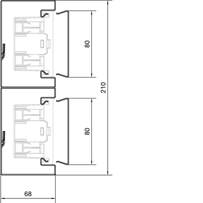 TEHALIT.BRS Base 210mm, two-chamber galvanized steel
