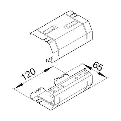 TEHALIT.BRS Base connector 65x170 covers 120mm