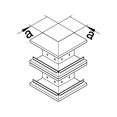 TEHALIT.BRS External angle 100x210 two-chamber galvanized steel