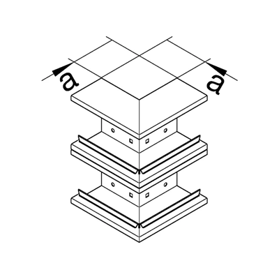 TEHALIT.BRS External angle 66x210, two-chamber galvanized steel