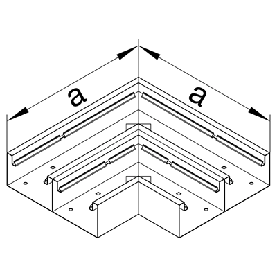 TEHALIT.BRS Flat angle 100x210 two-chamber galvanized steel