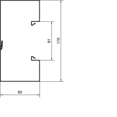 TEHALIT.BRS Galvanized steel base 83x170mm