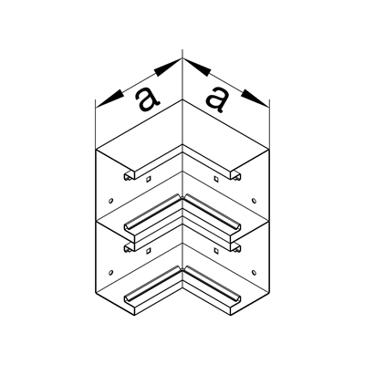 TEHALIT.BRS Internal corner 66x210 two-chamber steel light gray