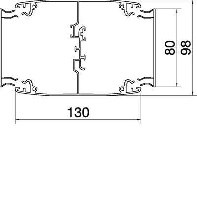 TEHALIT.DA200 Doppelseitige Säule DA200-80 mit Erweiterungsmechanismus 2,5-2,8 m aus Aluminium