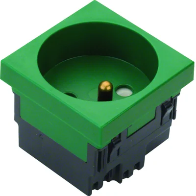 TEHALIT.GB-EG Base de enchufe 2P+Z 33° 1 vía 45x45mm libre de halógenos verde