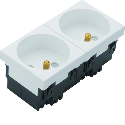 tehalit.GB-EG Base de enchufe 2P+Z 33° 2 vías 45x45mm libre de halógenos blanco