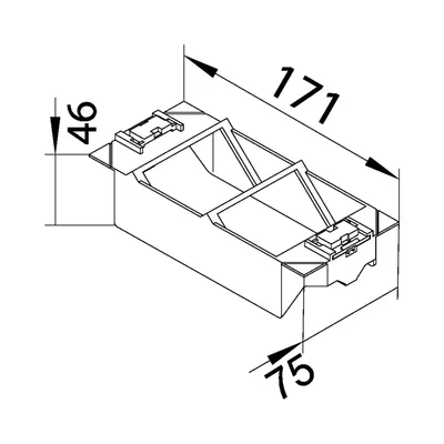 TEHALIT.GB-EG Caja de montaje para telecomunicaciones, 2 elementos, PC-ABS, negra