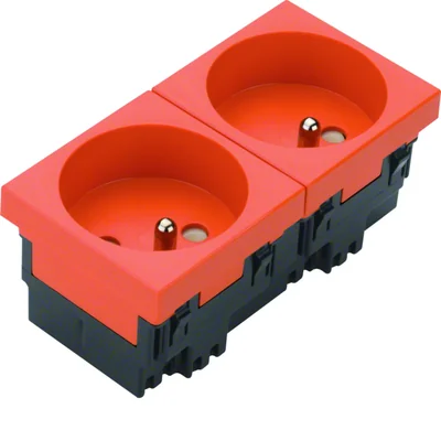 TEHALIT.GB-EG Prise 2P+T 33° 2-voies 45x45mm sans halogène orange