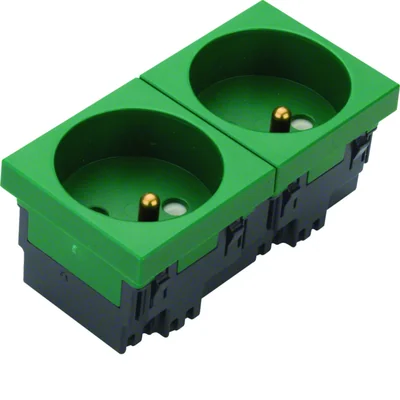 TEHALIT.GB-EG Prise 2P+T 33° 2-voies 45x45mm sans halogène vert