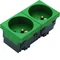 TEHALIT.GB-EG Prise 2P+T 33° 2-voies 45x45mm sans halogène vert