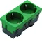 TEHALIT.GB-EG Prise SCHUKO 33° 2 voies 45x45mm sans halogène vert