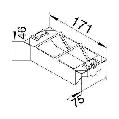 TEHALIT.GB-EG Scatola da montaggio per telecomunicazioni, 2 moduli, PC-ABS, nero