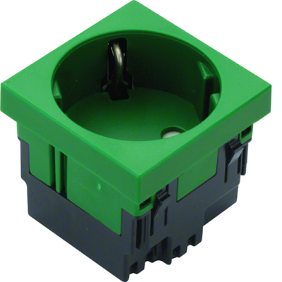 TEHALIT.GB-EG SCHUKO socket 33° 1-way 45x45mm halogen-free green