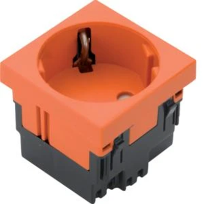 TEHALIT.GB-EG SCHUKO socket 33° 1-way 45x45mm halogen-free orange