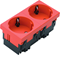 TEHALIT.GB-EG SCHUKO socket 33° 2-way 45x45mm halogen-free orange