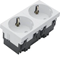 TEHALIT.GB-EG SCHUKO socket 33° 2-way 45x45mm halogen-free white