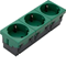 TEHALIT.GB-EG SCHUKO socket 33° 3-way 45x45mm halogen-free green