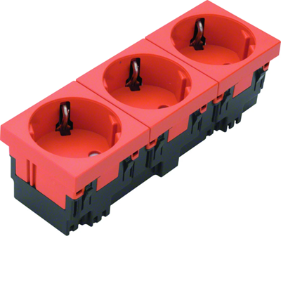 TEHALIT.GB-EG SCHUKO-Steckdose 33° 3-fach 45x45mm halogenfrei orange