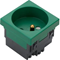 TEHALIT.GB-EG Socket 2P+E 33° 1-way 45x45mm halogen-free green