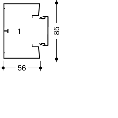TEHALIT.GBD Wiring trunking 50x85mm black
