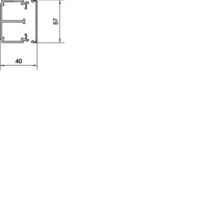 TEHALIT.LF Canale per installazione elettrica in PVC 40x57mm grigio chiaro