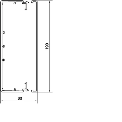 TEHALIT.LF Canale per installazione elettrica in PVC 60x190mm grigio