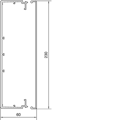 TEHALIT.LF PVC wiring trunking 60x230mm light grey