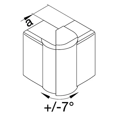 tehalit.LF/LFF Angle externe réglable 40x60mm, blanc