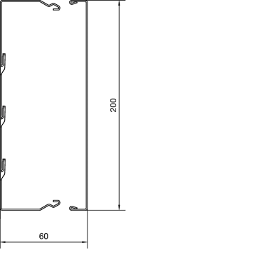 TEHALIT.LFS Galvanized steel channel 60x200mm