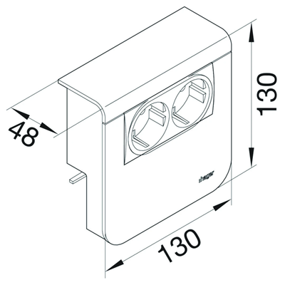 TEHALIT.SL Couvercle porte-appareils 20x80 2x 45x45 merisier