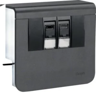 TEHALIT.SL Device carrier 20x55 2xRJ45 category 6 black
