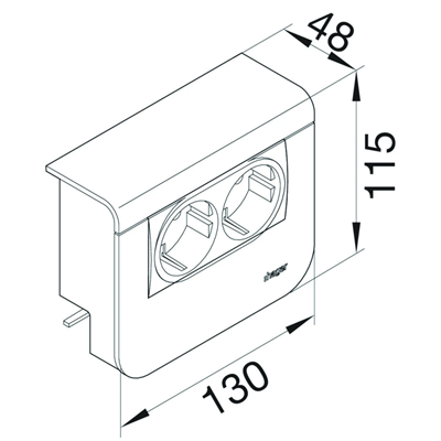 TEHALIT.SL Device carrier cover 20x55 2x 45x45 beech