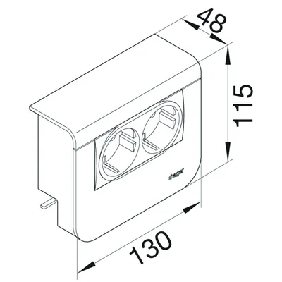 TEHALIT.SL Device carrier cover 20x55 2x 45x45 beech