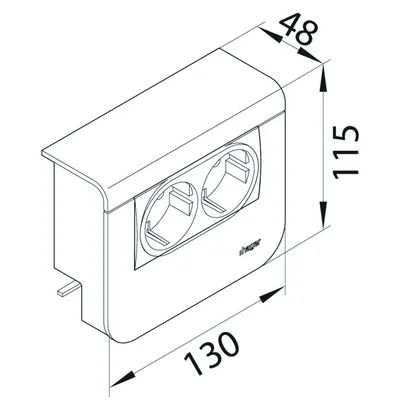 TEHALIT.SL Device carrier cover 20x55 2x 45x45 beech