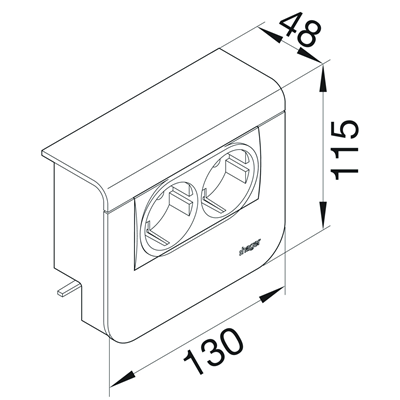 TEHALIT.SL Device carrier cover 20x55 2x 45x45 sucupira