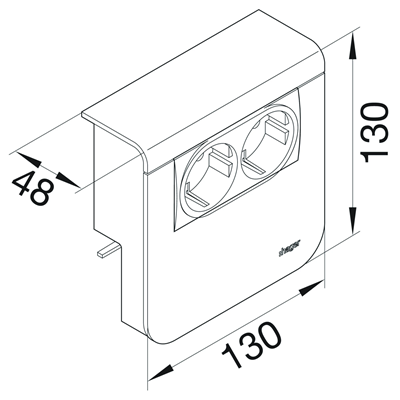 TEHALIT.SL Device carrier cover 20x80 2x 45x45 aluminum