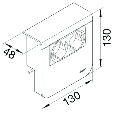 TEHALIT.SL Device carrier cover 20x80 2x 45x45 black