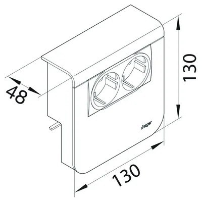 TEHALIT.SL Device carrier cover 20x80 2x 45x45 black