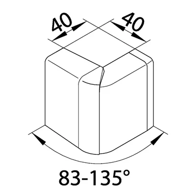 TEHALIT.SL Кут зовнішній регульований 20x55 чорний