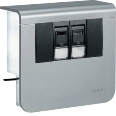 TEHALIT.SL Portaapparecchi 20x55 2xRJ45 categoria 6 alluminio