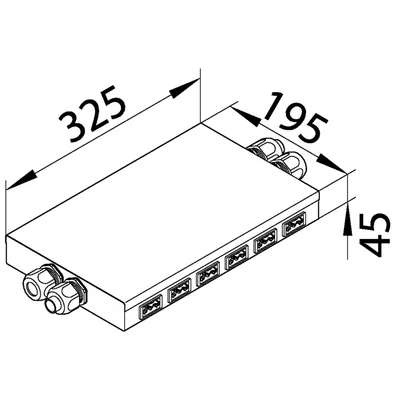 TEHALIT.SPW Distributeur de sol plat Wieland 6 prises noir/6 prises blanches