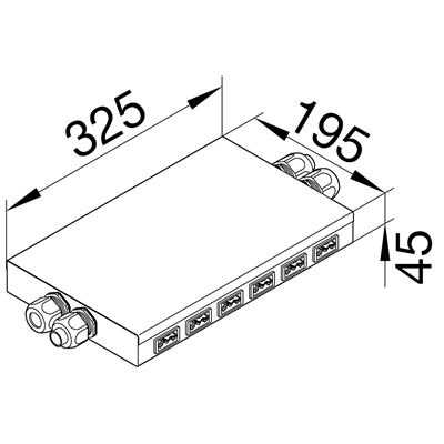 TEHALIT.SPW Flat floor distributor Wago 6 black sockets/6 white sockets
