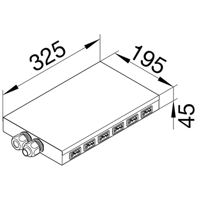 TEHALIT.SPW Wieland flat floor distributor with 12 white sockets
