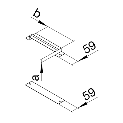 TEHALIT.UK Base connector 340x48mm steel