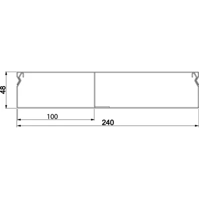 TEHALIT.UK Canal para solera, 2 cámaras, acero 240x48mm