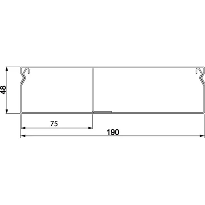 TEHALIT.UK Canale per massetto, 2 camere, 190x48mm acciaio