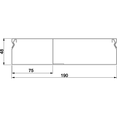 TEHALIT.UK Channel for floor screed 2-chamber 190x48mm steel