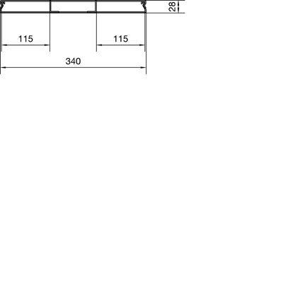 TEHALIT.UK Channel for floor screed 3-chamber 340x28mm steel